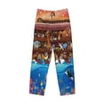 thumbnail image 1 of Lsque Animals On Noah's Ark2 Print Men's Pajama Pants, Lounge Pant - Comfortable Home Wear,Elastic Waistband, Stylish Design-Small, 1 of 9