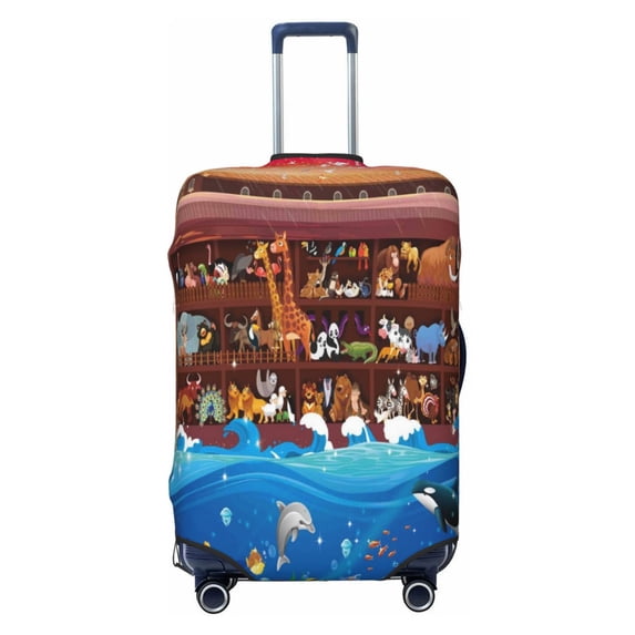 Lsque Animals On Noah's Ark2 Printed Luggage Cover, Travel Luggage Protector,Scratch and Dirt Resistant, Fits 18-32 Inch Luggage - Large