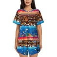 thumbnail image 1 of Lsque Animals On Noah's Ark2 Women's Short-Sleeved Pajama Set - 2 Piece Soft and Lightweight Sleepwear Set-Small, 1 of 9