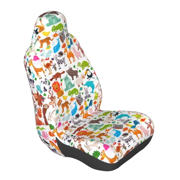 Lsque Animals Pattern Car Seat Covers for Front Seats , Waterproof Seat Covers for Cars, Sporty Front Seat Covers,Car Seat Cover Protector Front Seats