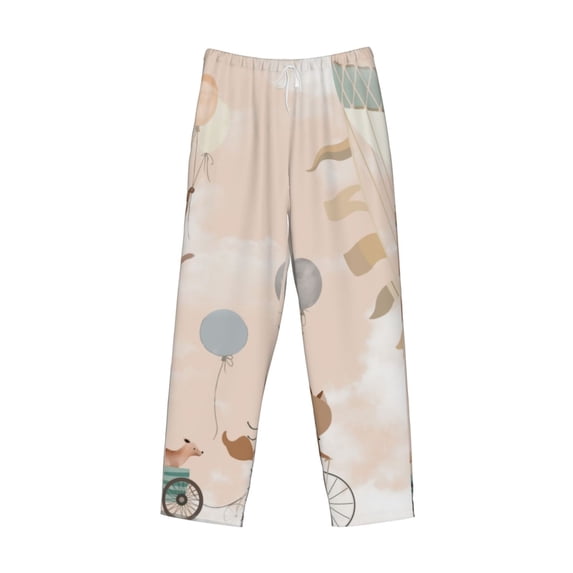 Lsque Animals Riding Across The Sky1 Print Men's Pajama Pants, Lounge Pant - Comfortable Home Wear,Elastic Waistband, Stylish Design-Medium