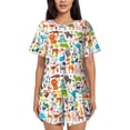 thumbnail image 1 of Lsque Animals Women's Short-Sleeved Pajama Set - 2 Piece Soft and Lightweight Sleepwear Set-4X-Large, 1 of 9