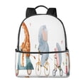 thumbnail image 1 of Lsque Animals in Transport Pattern Backpack – School Travel Canvas Daypack with Ergonomic Padded Straps, Multiple Compartments & Leather Handle, 1 of 5