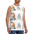 thumbnail image 1 of Lsque Animals in Transport Print Men's Cotton Blend Sleeveless Muscle Shirts (S-3XL)- Moisture Wicking, Odor Protection, UPF 30+,Small, 1 of 8
