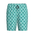 thumbnail image 1 of Lsque Aquamarine Glitter1 Mens Sleep Pajama Shorts,Short Pajama Pants, Cotton Ultra-Soft Knit-4X-Large, 1 of 9