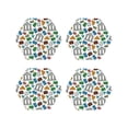 thumbnail image 1 of Lsque Art Of Livings Pattern 4" Drink Coasters Set of 4, PVC Leather Absorbent Coasters, Table Coaster Set Decorative Coffee Cup Coasters Housewarming Gift -Hexagon, 1 of 6
