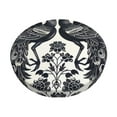 thumbnail image 1 of Lsque Artistic Black White Peacocks Pattern Round Bar chair cushion covers Velvet Fabric Premium Comfort Protects from Scratches and Stains for 14-17 Inch Chair-13 inch, 1 of 7