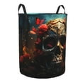 thumbnail image 1 of Lsque Artistic Flower Butterfly Skull pattern Laundry Hamper Basket, Tall Woven Rope Hamper Basket for Clothes, Lightweight Storage Basket, Collapsible Waterproof-Medium, 1 of 8