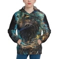 thumbnail image 1 of Lsque Artistic Light Dot Wolf、 Patten Youth Hoodie Sweatshirt Pullover with Kangaroo Pocket Boys and Girls Hoodie Warm Hoodie for Kids-X-Large, 1 of 6