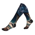 thumbnail image 1 of Lsque Artistic Starry Sky Moon Book Pattern Sport Compression Socks for Men & Women 15-20 mmHg Knee High Nurse Pregnant Running Medical and Travel Athletic, 1 of 6