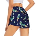 thumbnail image 1 of Lsque Astronaut Dinosaur Printed Women's Running Shorts with Liner Pockets,Elastic Quick Dry Workout Athletic Gym Yoga Shorts,Womens High Waist Shorts-Medium, 1 of 9