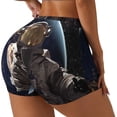 thumbnail image 1 of Lsque Astronaut Pattern High Waisted Biker Shorts for Women-Tummy Control Fitness Athletic Workout Running Yoga Gym Shorts,Moisture-Wicking-Large, 1 of 9