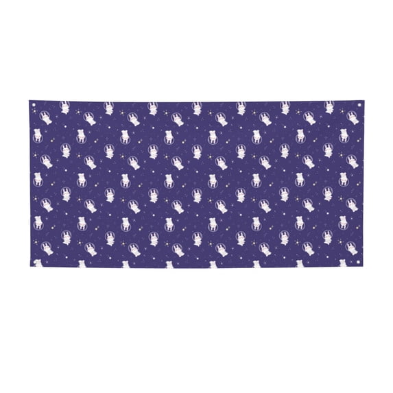Lsque Astronaut Rabbit Pattern Party Banner, Festive Banner , Holiday Celebrations and Events for Carnival Birthday Party Festival Decorations-Small