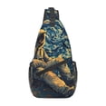 thumbnail image 1 of Lsque Astronaut Starry Night Pattern Cross Chest Bag Diagonally – Premium Durable Front Chest Sling with Adjustable Padded Strap, High-Capacity Storage, 1 of 7