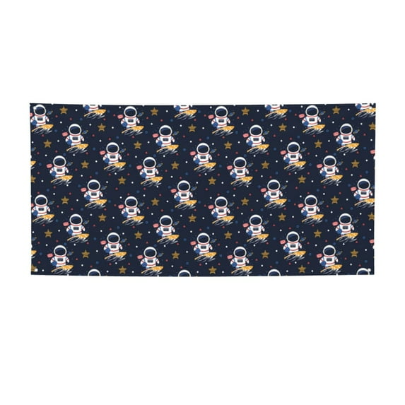Lsque Astronaut Surfing Pattern Party Banner, Festive Banner , Holiday Celebrations and Events for Carnival Birthday Party Festival Decorations-Medium