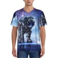 thumbnail image 1 of Lsque Astronauts Start Running Pattern Mens Polo Golf Shirts Funny Graphics Shorts Sleeve Button Shirts Baseball T-shirt-4X-Large, 1 of 7
