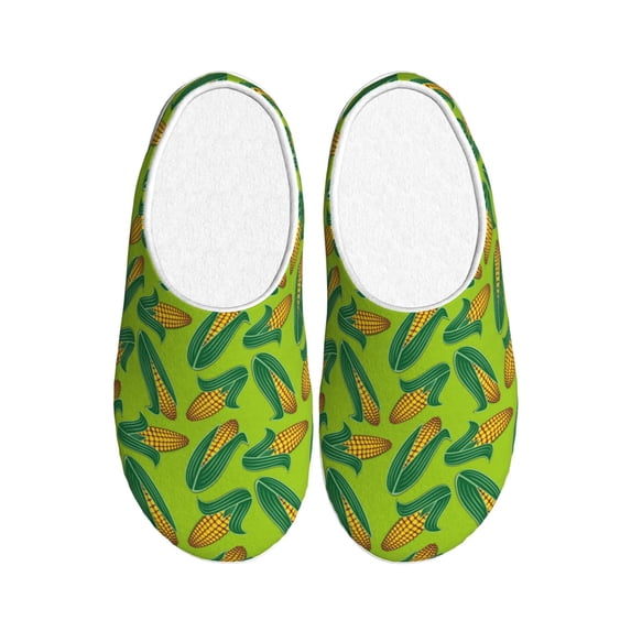 Lsque Autumn Corn Pattern Womens Comfort Cotton on Scuff With Memory Foam and Anti-skid Sole Slipper-39/40
