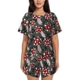 thumbnail image 1 of Lsque Autumn Forest Mushrooms Women's Short-Sleeved Pajama Set - 2 Piece Soft and Lightweight Sleepwear Set-4X-Large, 1 of 9