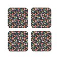 thumbnail image 1 of Lsque Autumn Forest Pattern 4" Drink Coasters Set of 4, PVC Leather Absorbent Coasters, Table Coaster Set Decorative Coffee Cup Coasters Housewarming Gift -Square, 1 of 6