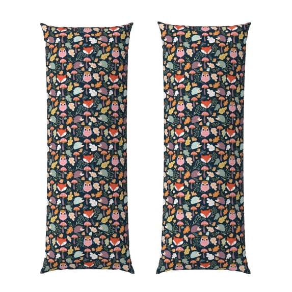 Lsque Autumn Fox Owl Body Pillow Case Cover,Ultra-Soft Microfiber Bed Pillow Cases 20x54 inches,Elegant Bedding,Breathable Durable Pillow Cover with Envelope Closure