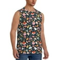 thumbnail image 1 of Lsque Autumn Fox Owl Print Men's Cotton Blend Sleeveless Muscle Shirts (S-3XL)- Moisture Wicking, Odor Protection, UPF 30+,3X-Large, 1 of 8