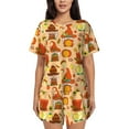 thumbnail image 1 of Lsque Autumn Gnomes Women's Short-Sleeved Pajama Set - 2 Piece Soft and Lightweight Sleepwear Set-X-Large, 1 of 9