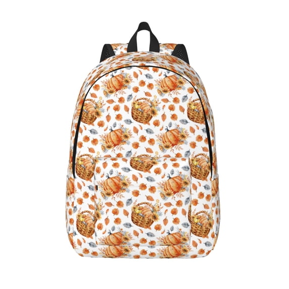 Lsque Autumn Harvest Baskets Pattern Canvas Daypack, Durable Backpack, High-quality Versatile Backpack,Vintage Compact Backpack-Medium