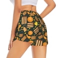thumbnail image 1 of Lsque Autumn Harvest Pumpkin Basket Printed Women's Running Shorts with Liner Pockets,Elastic Quick Dry Workout Athletic Gym Yoga Shorts,Womens High Waist Shorts-Small, 1 of 9