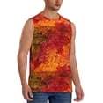 thumbnail image 1 of Lsque Autumn Leaf Print Men's Cotton Blend Sleeveless Muscle Shirts (S-3XL)- Moisture Wicking, Odor Protection, UPF 30+,Small, 1 of 8