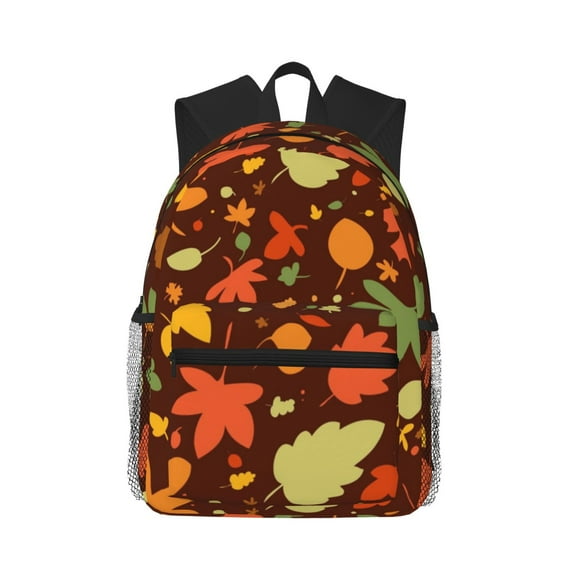 Lsque Autumn Leaves Classic Casual Backpack - Large Capacity Water-Resistant Backpack for School, Work, Travel, and Outdoor Activities