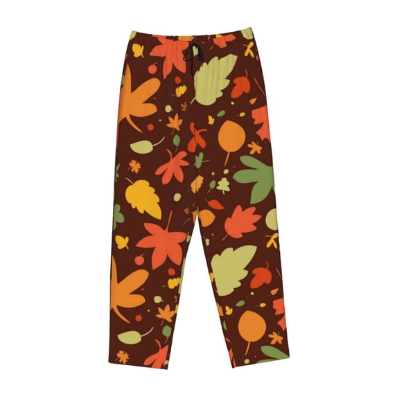 Lsque Autumn Leaves Print Women's Pajama Pants, Lounge Pant - Comfortable Home Wear,Elastic Waistband, Stylish Design-Small