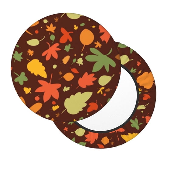 Lsque Autumn Leaves Round Bar chair cushion covers Velvet Fabric Premium Comfort Protects from Scratches and Stains for 14-17 Inch Chair- 12 inch