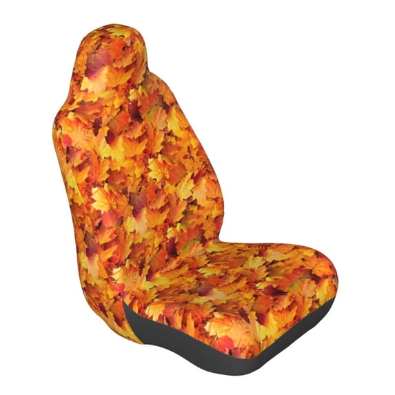 Lsque Autumn Maple Leaf Pile Pattern Car Seat Covers for Front Seats , Waterproof Seat Covers for Cars, Sporty Front Seat Covers,Car Seat Cover Protector Front Seats