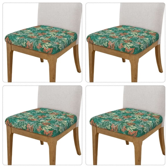 Lsque Autumn Maple Leaves 1 Printed Square Couch Cushion Covers, Floral Sofa Cushion Covers Replacement, Stretch Couch Covers for Couch-16.9in