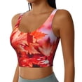 thumbnail image 1 of Lsque Autumn Maple Leaves Printed Women'S Sports Bra, Compression, Moisture Wicking, High-Impact Sports Bra For Women,Supportive sports bra-X-Large, 1 of 9