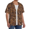 thumbnail image 1 of Lsque Autumn Pinecone Plants print Men's Cuban Collar Short Sleeve Shirt Summer Beachwear Casual Button Down Fashionable Vacation Leisure Shirt-3X-Large, 1 of 7