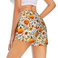 thumbnail image 1 of Lsque Autumn Pumpkin Blossoms Printed Women's Running Shorts with Liner Pockets,Elastic Quick Dry Workout Athletic Gym Yoga Shorts,Womens High Waist Shorts-XX-Large, 1 of 9