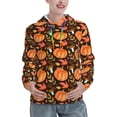 thumbnail image 1 of Lsque Autumn Pumpkin Pattern Casual Women's Hoodie,Hooded Sweatshirt with Kangaroo Pocket,Pullover Hoodie with Eye-catching Drawstrings-Small, 1 of 7