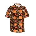 thumbnail image 1 of Lsque Autumn Pumpkin pattern Hawaiian Shirt for Men, Unisex Summer Beach Casual Short Sleeve Button Down Shirts-X-Large, 1 of 9