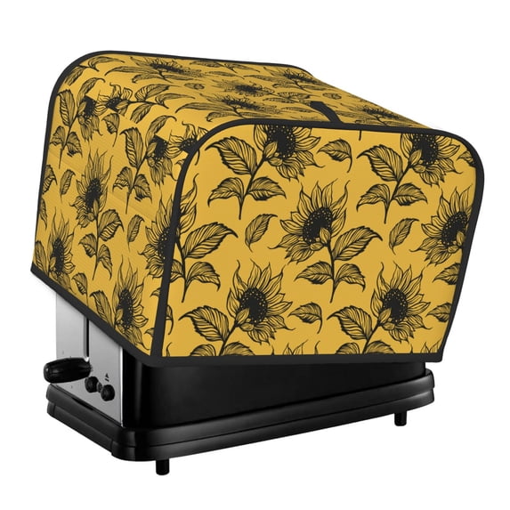 Lsque Autumn Sunflower Print 4 Slice Toaster Cover , Kitchen Appliance Dustproof Protector , Toaster Protector Dustproof Kitchen Appliance Cover