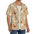 thumbnail image 1 of Lsque Autumn and Thanksgiving print Men's Cuban Collar Short Sleeve Shirt Summer Beachwear Casual Button Down Fashionable Vacation Leisure Shirt-Large, 1 of 7