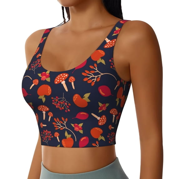 Lsque Autumnal Forest Printed Women'S Sports Bra, Compression, Moisture Wicking, High-Impact Sports Bra For Women,Supportive sports bra-X-Large