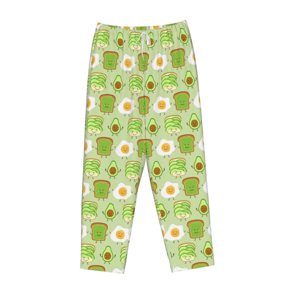 Lsque Avocado And Toast Print Women's Pajama Pants, Lounge Pant - Comfortable Home Wear,Elastic Waistband, Stylish Design-X-Large