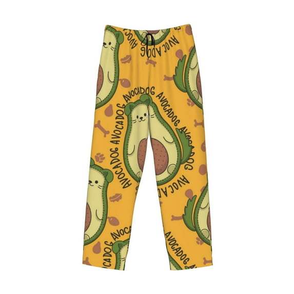 Lsque Avocado Dog Print Men's Pajama Pants, Lounge Pant - Comfortable Home Wear,Elastic Waistband, Stylish Design-Small