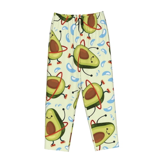 Lsque Avocado Doing Sport Print Women's Pajama Pants, Lounge Pant - Comfortable Home Wear,Elastic Waistband, Stylish Design-X-Large