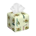 thumbnail image 1 of Lsque Avocado for Exercise Printed Tissue Box Cover Holder, Facial Paper Organizer Dispenser,Square with Bottom Belt, PVC Leather Decorative Organizer, 1 of 8
