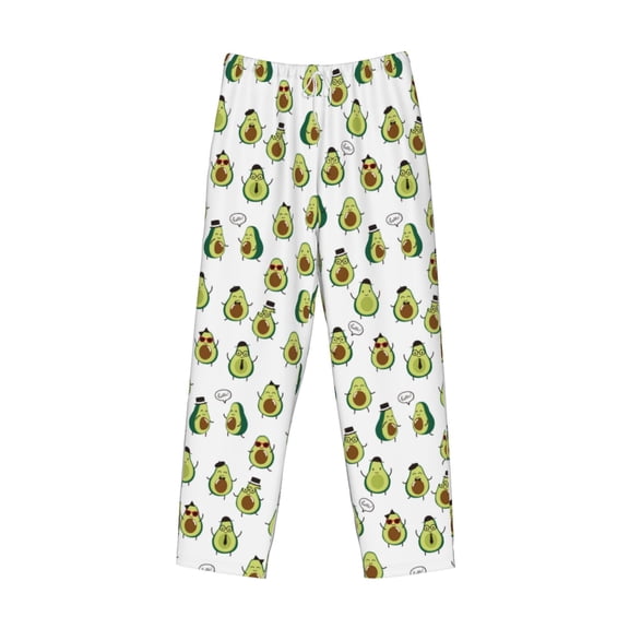 Lsque Avocado Friends Print Men's Pajama Pants, Lounge Pant - Comfortable Home Wear,Elastic Waistband, Stylish Design-Small