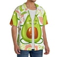 thumbnail image 1 of Lsque Avocado Keep Calm print Men's Cuban Collar Short Sleeve Shirt Summer Beachwear Casual Button Down Fashionable Vacation Leisure Shirt-Medium, 1 of 7