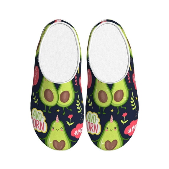 Lsque Avocado Love Pattern Womens Comfort Cotton on Scuff With Memory Foam and Anti-skid Sole Slipper-46/47
