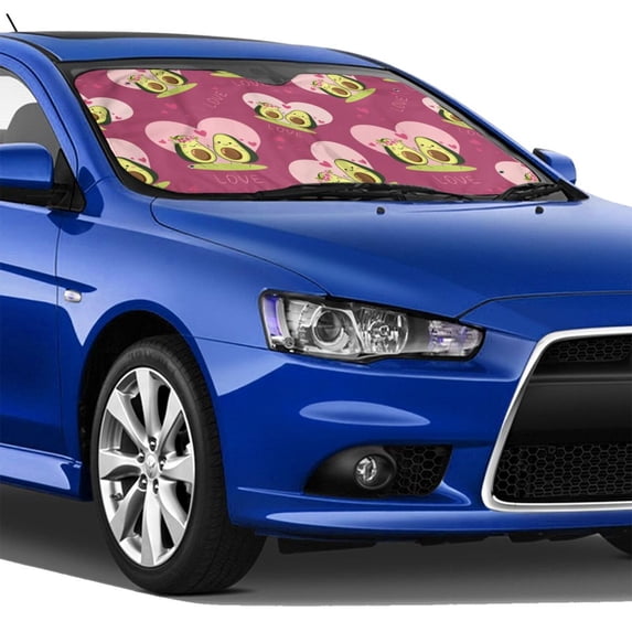 Lsque Avocado Lovers Car Windshield Sun Shade | Accordion Folding Style Auto Shade for Car Truck SUV Van | Blocks UV Rays Sun Visor Protector | Medium